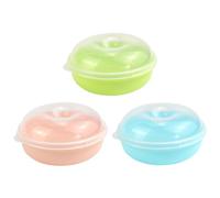 DOERDO DD Round Bagel Storage Container, 3Pcs, 3Colors, 5.4x5.4x2.7Inch