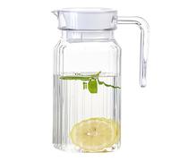 DOERDO Plastic Pitcher with Lid, Broken Resistant Beverage Jugs, Ice Cold Juice Jug for Homemade Juice Iced Tea Milk Beverage, 3.3X6.2Inch, 600ML