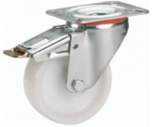 Dörner + Helmer 732141 Polyamide Swivel Castor with Locking Wheels 80 x 30 mm/Panel 100 x 85 mm