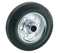 Dörner + Helmer Standard rubber wheels with sheet steel rim (ø 140 mm, galvanized rim, roller bearing, wheel width 37 mm) 710182