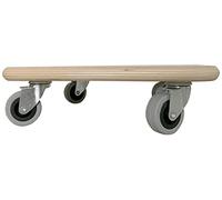 Dörner & Helmer Transport Roller, Stable, Soft Mini (Roller Board, Transport aid, Load Capacity max. 200 kg, 4 Rubber Wheels, 50 mm, Furniture Roller) 290624 Wood, Rectangular