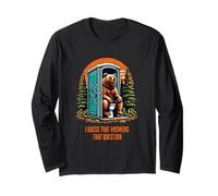 Does A Bear Poop In The Woods? Distressed Print Long Sleeve T-Shirt