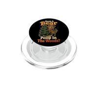 Does A Bear Poop In The Woods Funny Hiking Hiker Gift Retro PopSockets PopGrip for MagSafe