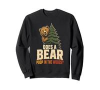 Does A Bear Poop In The Woods Funny Hiking Hiker Gift Retro Sweatshirt