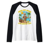 Does My Head Look Bald in This Funny Vacation Dad Joke Raglan Baseball Tee