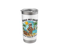 Does My Head Look Bald in This Funny Vacation Dad Joke Stainless Steel Insulated Tumbler