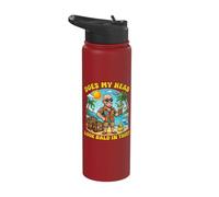 Does My Head Look Bald in This Funny Vacation Dad Joke Stainless Steel Insulated Water Bottle
