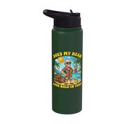 Does My Head Look Bald in This Funny Vacation Dad Joke Stainless Steel Insulated Water Bottle