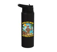 Does My Head Look Bald in This Funny Vacation Dad Joke Stainless Steel Insulated Water Bottle