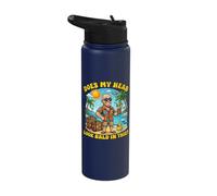 Does My Head Look Bald in This Funny Vacation Dad Joke Stainless Steel Insulated Water Bottle