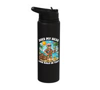Does My Head Look Bald in This Funny Vacation Dad Joke Stainless Steel Insulated Water Bottle