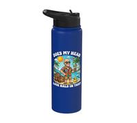 Does My Head Look Bald in This Funny Vacation Dad Joke Stainless Steel Insulated Water Bottle