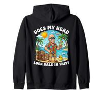 Does My Head Look Bald in This Funny Vacation Dad Joke Zip Hoodie