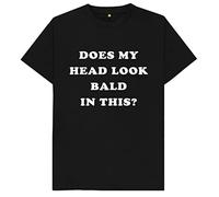 Does My Head Look Bald in This Kids Womens Mens T Shirt Large Black