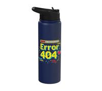 Does Not Compute 404 Programming Language IT Tech Savy Stainless Steel Insulated Water Bottle
