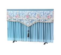 Does Not Take Off The TV Cover When Turned on Non Removable Dust Lace Embroidered Hanging Set(Color03 blue,160 x Height98cm)