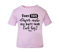 Does This Diaper Make My Butt Look Big Statement [BBY5] Short Sleeve Cotton Toddler t Shirt, 2-3 Years, Pastel Pink