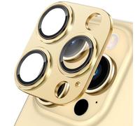 Doeshine for iPhone 15 Pro/iPhone 15 Pro Max Camera Lens Protector, [Strong Adsorption] [Drop Protection] 9H Tempered Glass Camera Cover, Anti-Scratch, Easy to Install, Case Friendly (Gold