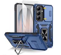 Doeshine for Samsung Galaxy S26 Case with 2 Pack Screen Protector, 360° Rotate Ring Stand, Slide Camera Cover, Heavy Duty Shockproof Protection Hard Case for Samsung Galaxy S26 (Navy)