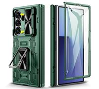 Doeshine for Samsung Galaxy Z Fold 7 Case with 360° Rotate Ring Kickstand & Camera Cover, Screen Protector, Hinge Protection, Shockproof Heavy Duty Cover for Samsung Z Fold 7 Case (Green)