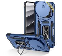 Doeshine for Xiaomi Redmi Note 14 Pro 4G/5G Case, Built-in 360° Rotate Ring Stand and Slide Camera Cover, Outdoor shockproof Military Drop Protection Case for Redmi Note 14 Pro 4G/5G (Navy)