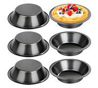 doesnotapply 6 Pack Mini Pie Dishes Quiche Pie Tart Tins Individual Round Pie Tins Non-Stick Coating Quiche Baking Moulds for Baking (12.7x8x3cm)