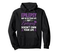 Doesn't Own Purple Ribbon Epileptic Fighter Support Epilepsy Pullover Hoodie