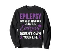 Doesn't Own Purple Ribbon Epileptic Fighter Support Epilepsy Sweatshirt