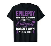 Doesn't Own Purple Ribbon Epileptic Fighter Support Epilepsy T-Shirt