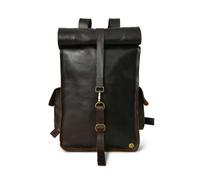 Dötch Club 107 Leather Rolltop Backpack- Plumb - Not Personalised