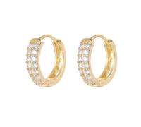 DOETYD 1 Pair 2Pcs Gold Hoop Huggies Earrings,Small Hypoallergenic Lightweight Chunky Earrings for Women Girls