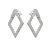 DOETYD 1 Pair Silver Geometric Diamond Shape Stud Minimalist Earrings for Women,Girls Daily Wear Party Jewellery Gift for Birthday Anniversary