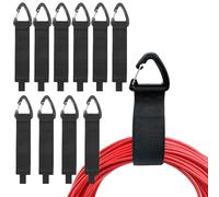 DOETYD 10 Pack Heavy Duty Hook and Loop Strap Organisers with Triangular Buckle - Cord Hangers for Cables, Ropes, Hoses | Ideal Storage for Garage, Home, Workshop & Shed(10M)