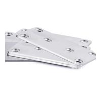 DOETYD 10 PCS Flat Brackets for Wood (80×40×2mm ),Stainless Steel Metal Flat Joining Plate Sleeper Brackets Mending Plates for Woodworking,Furniture Repair & Railway Sleeper Brackets(Silver)