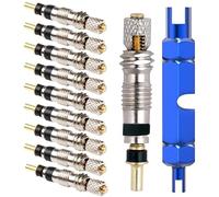 DOETYD 10 PCS Presta Valve Core+ 1 PCS Valve Core Removal Tool Durable Presta Tubeles Valve for Universal Road Bike Mountain Bicycle