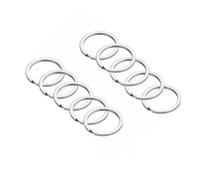 DOETYD 10pcs 25mm Key Ring Hoop,Metal Key Rings Metal Flat Split Key Ring Round Key Rings Circular Keychain (Silver)