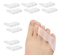 DOETYD 10PCS Pinky Toe Separator Overlapping Toe Spacers and Corrector for Bunions Overlapping Toes Curled Pinky Toes Stretching and Pain Relief from Transparent and Soft Silicone