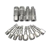 DOETYD 12 Pcs 1/4" BSP Air Line Fittings, Air Line Connectors for Compressor Hose Pipe Airline Connector Couplings, Male & Female Thread Tools Plug Kit, Accessories for Workshop & DIY Use