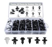 DOETYD 140PCS Car Trim Clips and Plastic Rivets Set, Universal Car Clips Kit for Door Panels, Bumpers, and Interior Trim Repair, Durable Nylon Push Pin Retainer Assortment with Storage Box (Black)