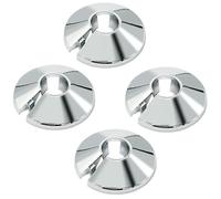 DOETYD 15mm Chrome Radiator Pipe Collar Cover - 4 PCS for Pipes, Silver