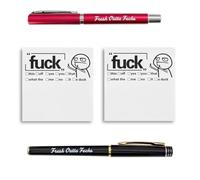 DOETYD 2 Fresh Outta Funny Pad + 2 Funny Pen Funny Sticky Notes Set Desk Accessory Office Supplies Suitable as a Gift for Friends, Bosses and Colleagues