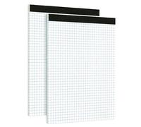 DOETYD 2 Pack 30 Sheets Graph Paper A4 Pad, 4x4 Quad Squared Paper Notebook A4, Perforated Pages, Engineering Papers, Sturdy Cardboard Backing for Drawing Designing Math Sketching (White)