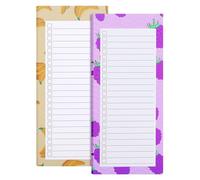 DOETYD 2 Pack Magnetic Shopping List Pad for Fridge 100 Tear Off Sheets Size of 21.4 x 8.8cm Meal List Grocery Notepad Fruit Theme Planner (Banana + Grapes)