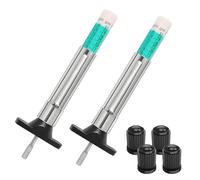 DOETYD 2 PackProfessional Tyre Tread Depth Gauge with 4 Tyre Caps - 6-Sided Color-Coded Design, Dual Scale (1/32" & 25mm) for Accurate Measurement on Car, Truck, Motorcycle