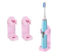 DOETYD 2 Packs Toothbrush Holder Electric Toothbrush Holder Wall Mounted Toothbrush Storage with Adhesive Plastic Electric Toothbrush Stand for Bathroom Wall Pink