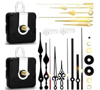 DOETYD 2 Pcs Clock Mechanisms Battery Powered with 5 Sets Clock Hands, 13mm Short Shaft, Silent Non Ticking Battery Clock Mechanism Replacement for DIY Clock Repair Bedroom Office Living Room