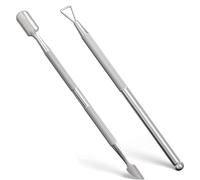 DOETYD 2 PCS Cuticle Pusher Stainless Steel Nail Gel Polish Remover Tool Kit Professional Double Head Nail Pusher Spoon Tool for Fingernails and Toenails Clean or Remove Gel Polish