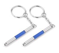 DOETYD 2 Pcs Mini Glasses Screwdriver Set 3 in 1, Portable Keychain Tool with Phillips, Hex and Flat Heads, Compact Screwdriver for Glasses and Handy Spectacle Repair Kit for Watch and Jewellery