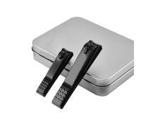 DOETYD 2 PCS Nail Clipper Set Heavy Duty Stainless Steel Toenail Cutter with Portable Tin Case Professional Wide Jaw Opening Fingernail Clipping Kit for Men Women Thick Nail