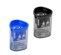 DOETYD 2 Pcs Pencil Sharperner,Manual Double Hole Sharperner with Container for Kids, Adults,School,Home and Office (Random Colour)